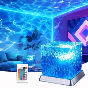 LETOUR Ocean Wave Projector Night Light - 16-Color Changing Water Ripple Lamp with Remote, Plug-In Aurora Mood Light, Ambient Lighting for Bedroom, Home Decor