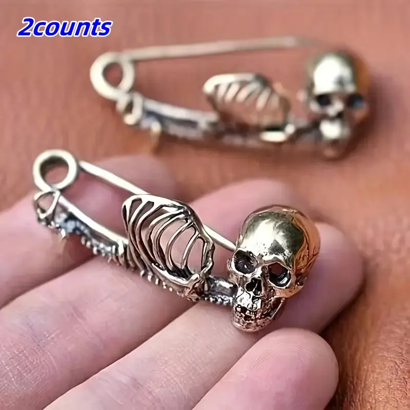 Women's Vintage Style Skull Brooch Set, Brooch Pins, Fashion Accessory, Alloy Material, Ideal Halloween Accessory & Gift, Perfect for Parties & Daily Wear