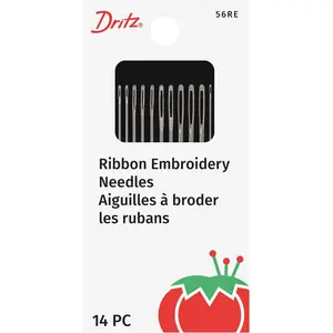 56RE Ribbon Embroidery Hand Needles Assorted Sizes Nickel (14-Count)
