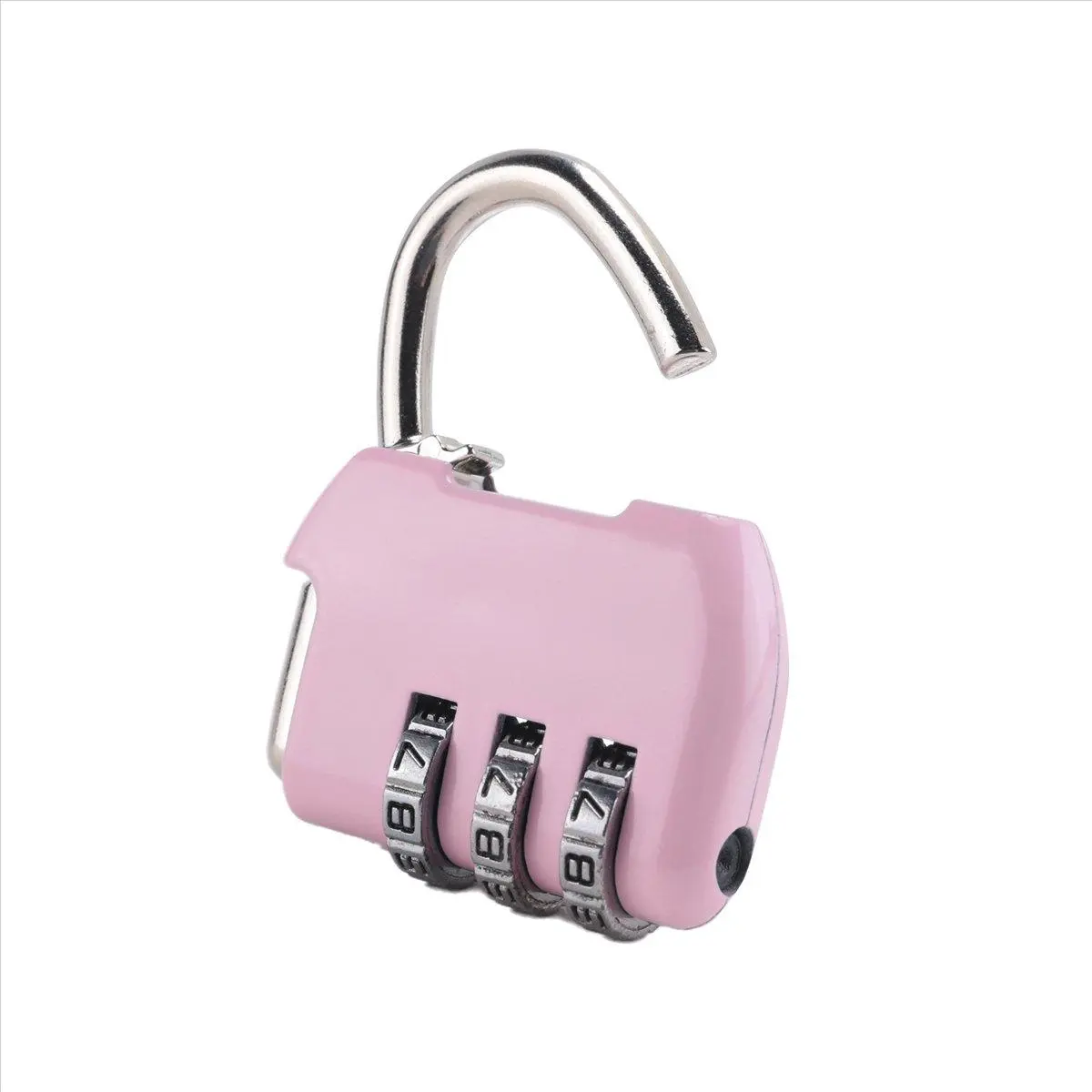 Luggage Box Resettable Combination Lock Padlock 3 Digit Number Pink, 3-Digit Lock, Bag Security, Manual Reset