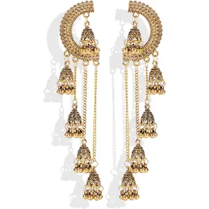 Indian Earrings for Women Jhumkas Jhumki Tassel Earrings Ethnic Dangle Earrings Beaded Bell Earrings Indian Jewelry for Women