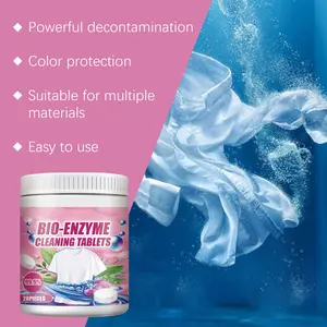 Clothing Stain Remover Tablets, Biodegradable Laundry Detergent Tablets, Quick Dissolving & Powerful Stain Removal, Free Your Hands Quickly Remove Oil Sweat Food Stains, Eco-Friendly Cleaning Solution -20Pcs