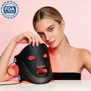LED Red Light Therapy Mask Upgrated Skincare Facial Mask 630nm Cordless Acnes Portable Beauty Silicone Mask Lightweight Time setting Home Spa