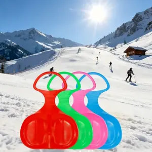 Portable Snow Sled Board Set, Outdoor Winter Plastic Ski Boards, Grass and Sand Slide, Cold Resistant Ice Pad, Adult Single Person Ski Mat