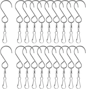 20 Pack Wind Spinner Swivel Hooks Clips for Hanging Wind Spinners Chimes  Twisters Garden Bells Party