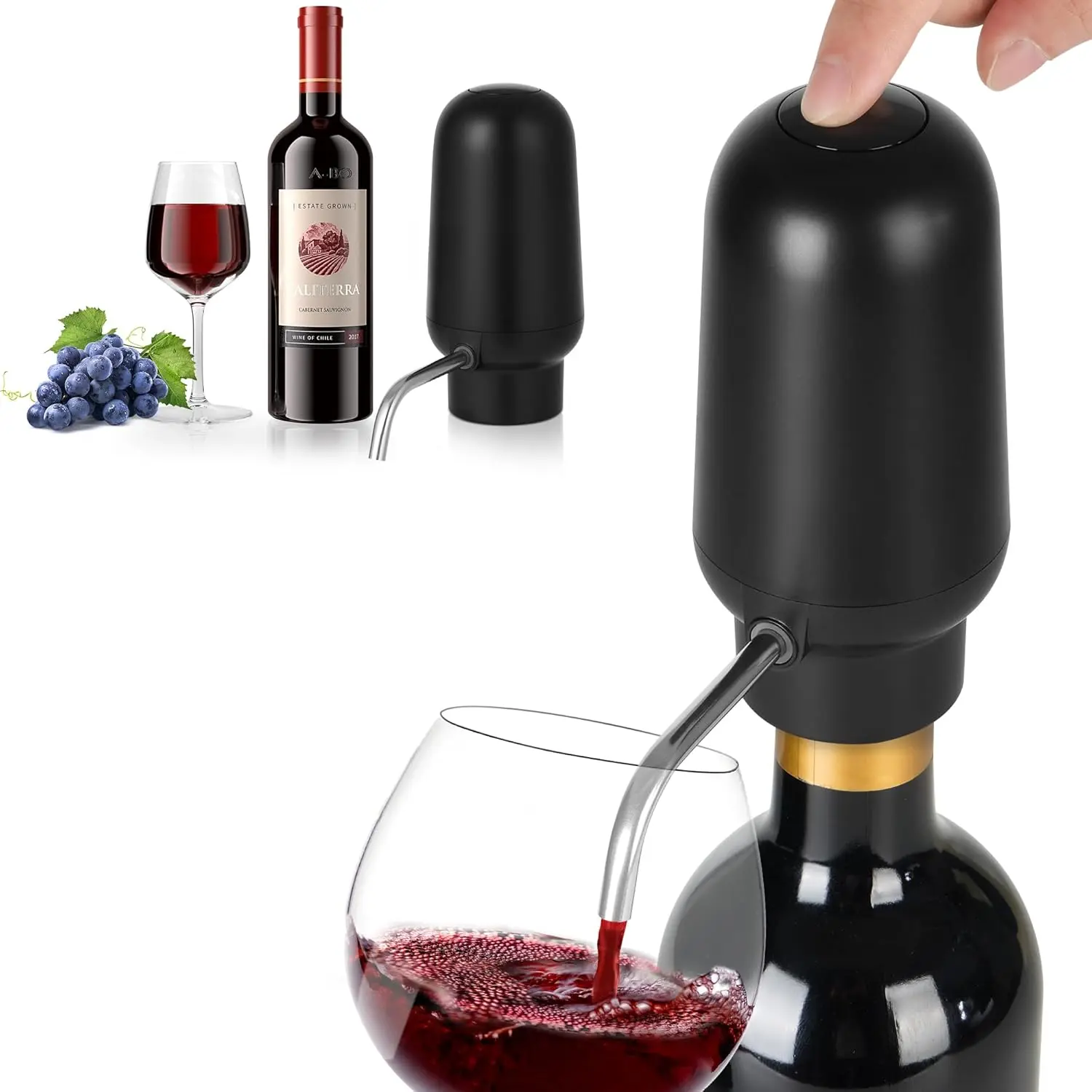 Aerator, Electric  Decanter, Automatic  Pourer, One Touch  Dispenser,  Lover Gifts for Red and White  Re-chargeable