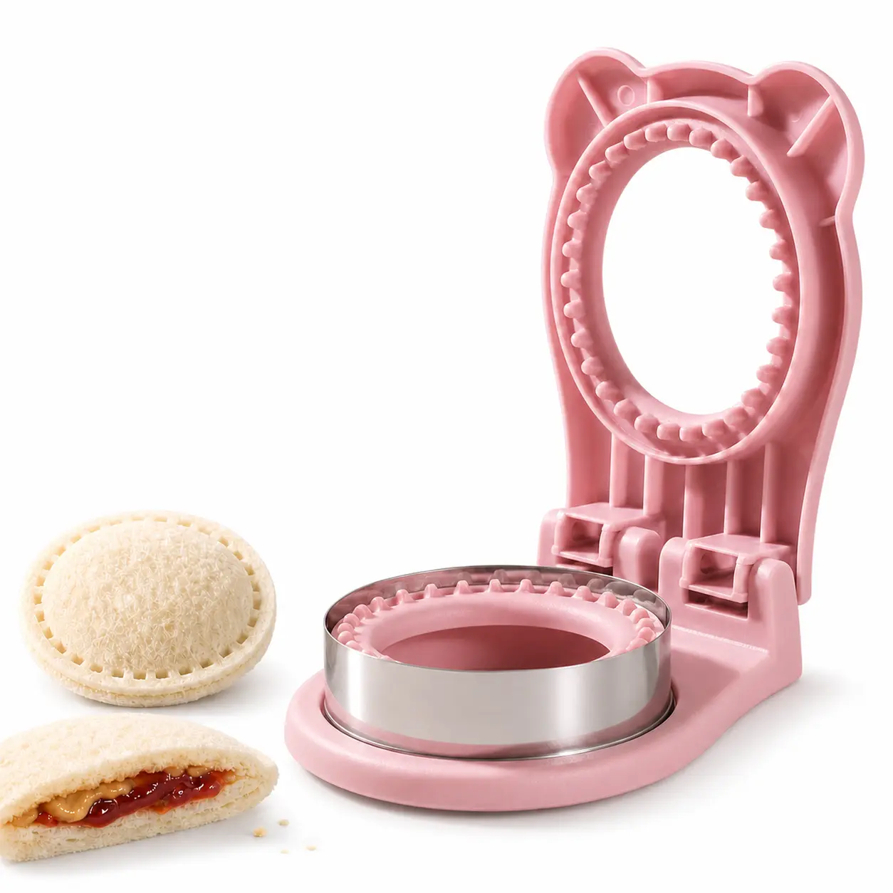 [Back to School] Uncrustable Sandwich Maker, 3.7Inch Sandwich Pocket Circle Shape Cutter & Sealer for Kids Breakfast and Lunchboxes