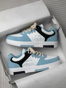 Men's Fashionable Colorblock Lace-Up Low-Top Sneakers, Casual Comfortable Sports Shoes for Outdoor, Trendy All-match Skate Shoes for Daily Wear, Trainer Shoes, Lifestyle Colorblock Sneakers, All Seasons Sneakers