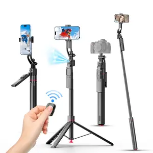 70" Auto Face Tracking Tripod for iPhone,Automatic Popup Tripod,No App,360° Rotation Smartphone Stand Tripod with Rechargeable Remote Control for TikTok Contentcreation Vlog Video Recording Travel Cellphone Selfie