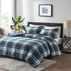Parkston Plaid Comforter, Gingham Comforter, Matching Sham, 3M Scotchguard Stain Release Cover, Hypoallergenic All Season Bedding-Set