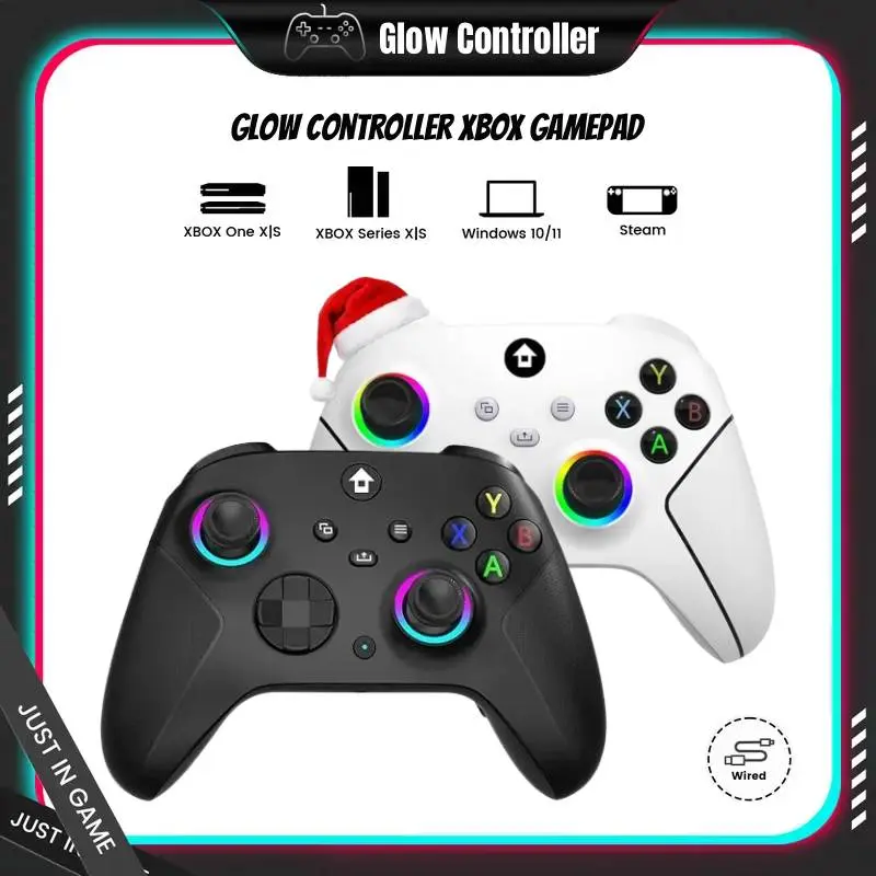 Wireless Hall Effect Controller (Gaming Accessory) with Buttons, Cable, Port, Receiver, Wired Option for Xbox Series X|S, Xbox 1, PC - Macro Programming, Turbo, Dual Vibration, RGB Lighting, 1000mAh Battery, 3.5mm Audio Jack, PC Controllers (techvibes), A