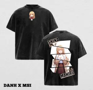 Mahiru Shiina | Otonari no Tenshi-sama Washed Tee Streetwear Tee Hoodie “Angel Next Door — A Gentle Light That Heals Hearts” — For Anime Fans, For Drops That Radiate Pure Warmth