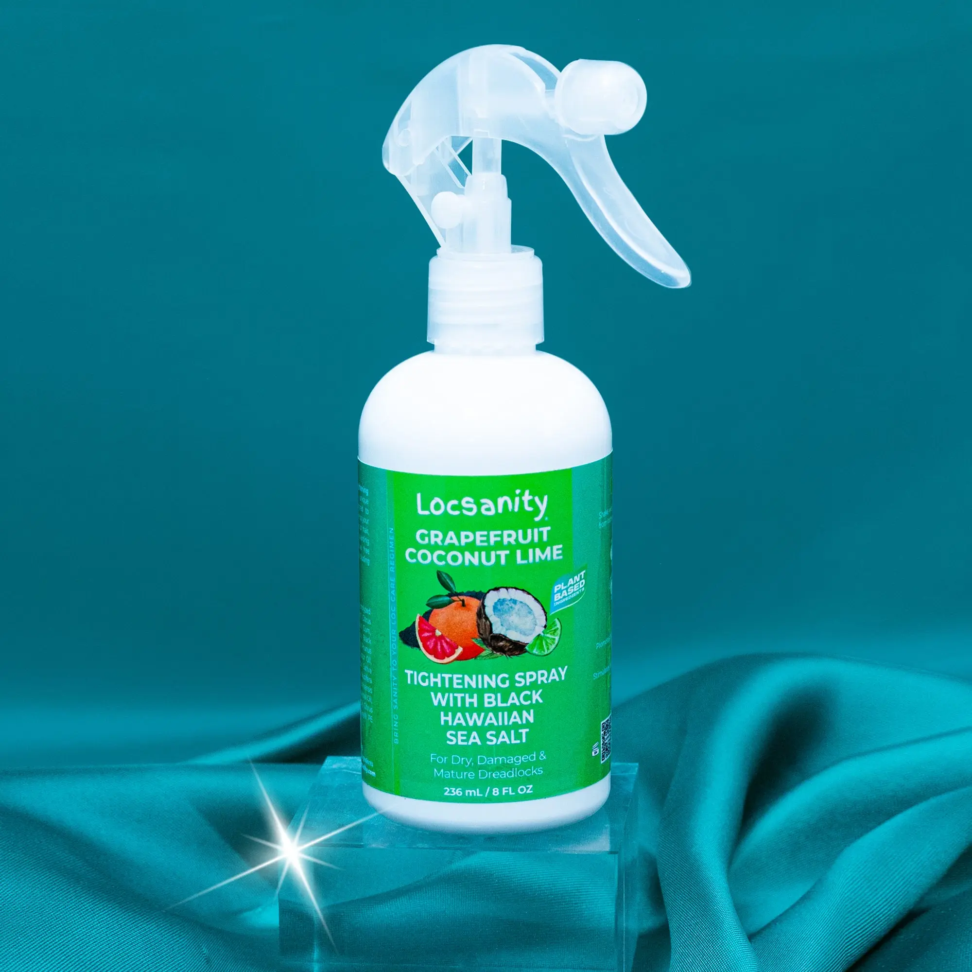 LOCSANITY Grapefruit Coconut Lime Tightening Spray Mist, Daily Moisturizing Hair Treatment for Locs with Black Hawaiian Sea Salt, Natural Anti-Frizz Plant Based Formula, Blend, Moisture, No, Dry Hair, Daily Use, Haircare, Moisturize, Nourishing, Hydrating