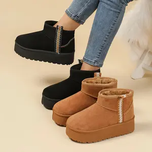 Winter Women's New Outdoor Warm Plus Velvet Bohemian Style Thick-soled Women's Snow Ankle Boots