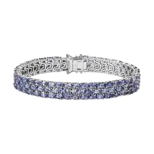 Blue Tanzanite  Platinum Plated December Birthstone Bracelet for Women Jewelry Birthday Gifts for Women