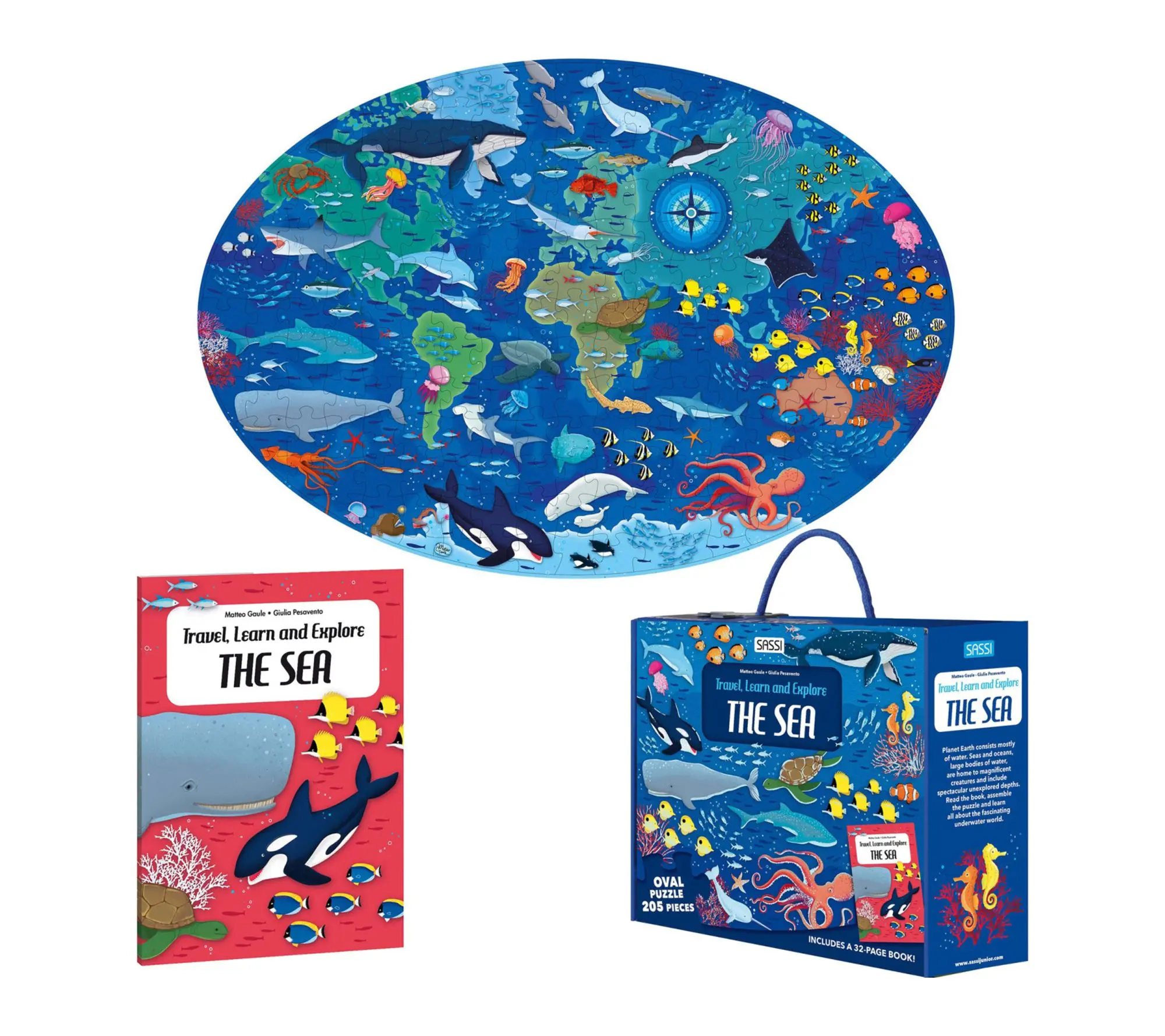 Sassi: Travel, Learn & Explore - The Sea, 205pcPuzzle/Book