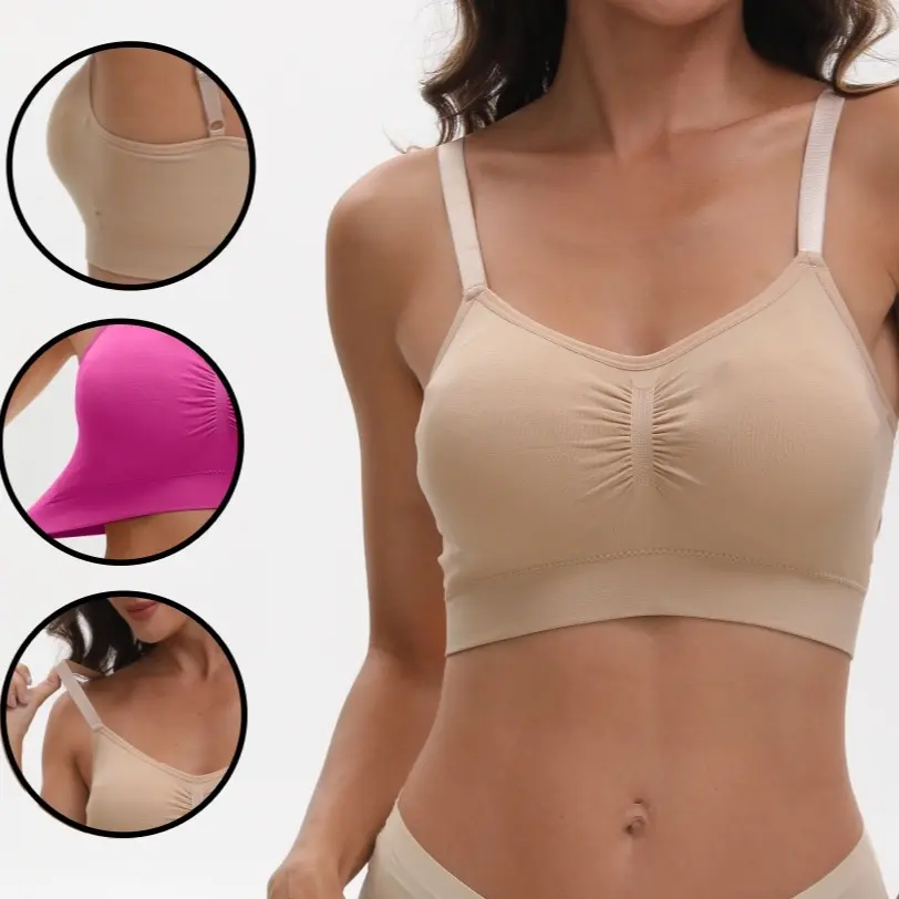 EssElegance Ultra-Soft Wireless Push-Up Bra - Adjustable Straps, Mermaid Lace, Full Coverage, Zip Front, Nonslip, Non-Padded - T-Shirt, Seamless, Casual Style Lingerie for Daily Wear & Yoga