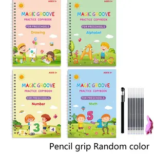 Reusable Handwriting Practice Books for Kids Ages 3-6, Includes Letters Numbers Coloring Math Skills, Ergonomic Pens Included