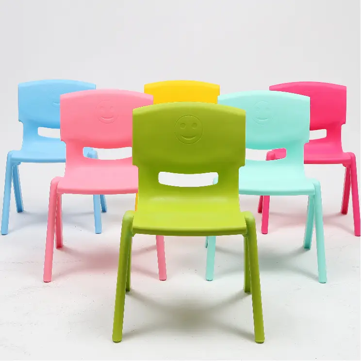 CNCEST 6-Pack Stackable Kid's Chair Commercial Grade 20.67‘’ Hight Small Chairs Set with Non-Slip Feet 220lb Capacity Ergonomic Design for Schools/Home, Colorful, Pp Material