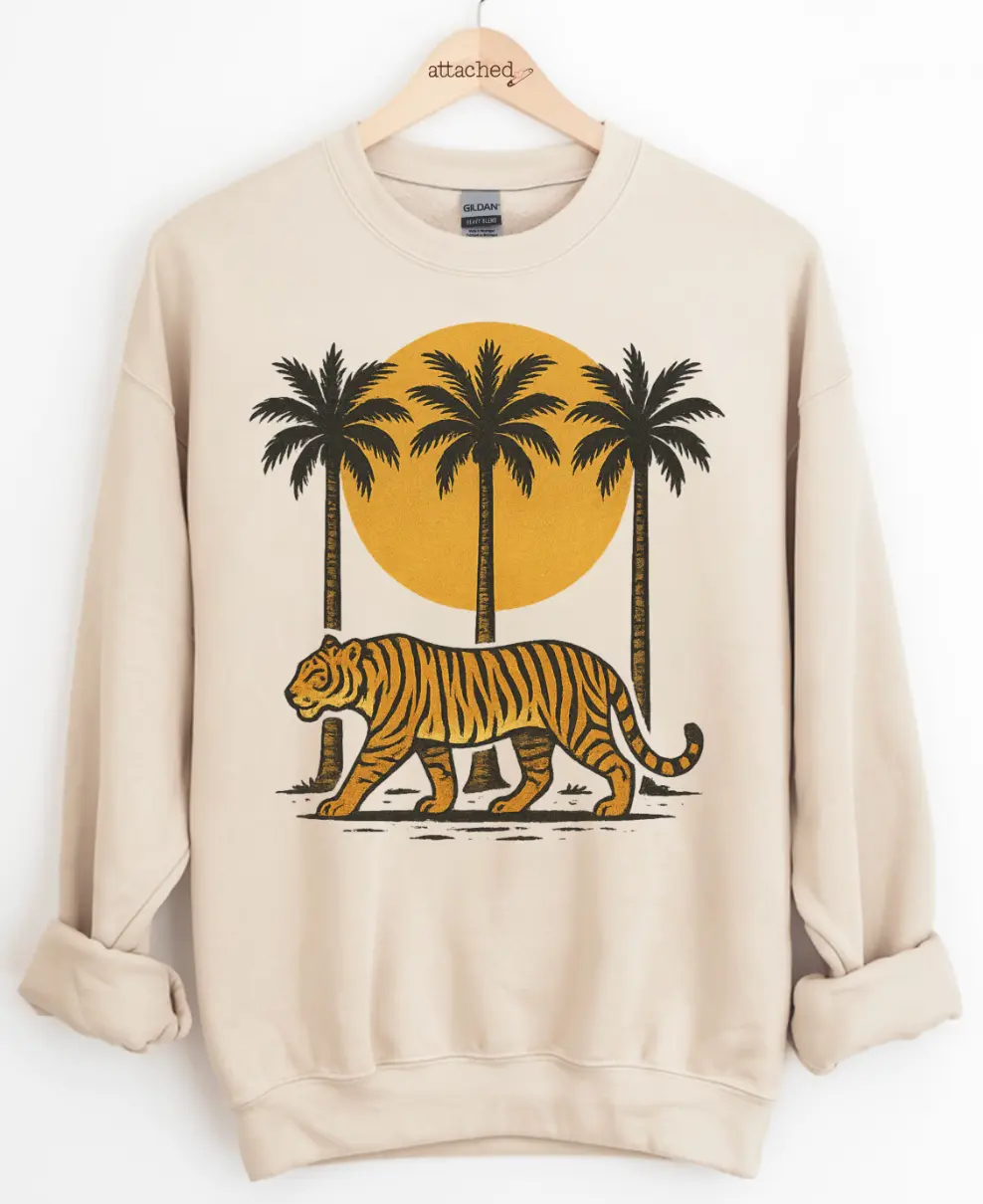 Retro Tropical Tiger Graphic Top Retro Tropical Tiger Graphic Top