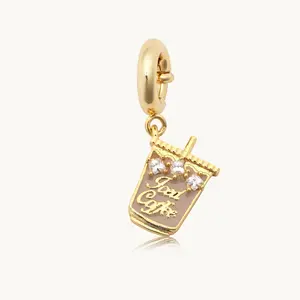Little Words Project - Iced Coffee Charm – Perfect for Bracelets, Necklaces, & Charm Holders, Fashion Jewelry, Diy Jewelry Accessories
