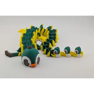 🦆✨ 17" Duck Parade Flexi Dragon | Articulated "Waddle-Wing" with Duckling Tail 🐣🌊