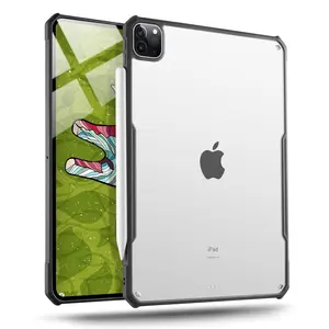 iPad Pro 12.9 inch Case 2022, 2021, 2020, 2018 (6th, 5th, 4th & 3rd Generation) Ultra Thin Matte Clear, Supports  Pencil  , Absorbs Shock (Black/Matte )