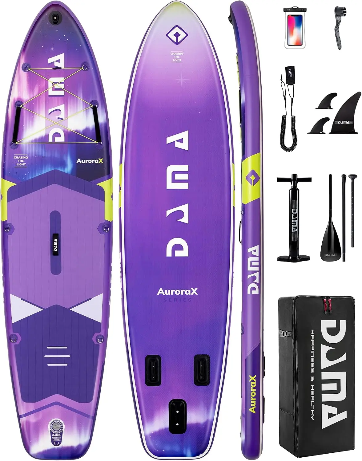 DAMA Stand Up Paddle Board for 2+1 People and Pets, Extra Wide All-Around Stable Design for Beginners, Family Use on Lakes, Rivers & Coastal Waters, 450 lbs Capacity, 11'6" x 34" x 6"