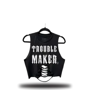 TROUBLE MAKER ROAD RASH MID SPINE CROP TOP
