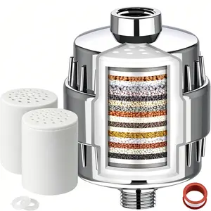 Shower Filter, 20 Stage Shower Head Filter for Hard Water with 2 Cartridges, High Output Shower Water Filter to Remove Chlorine, Fluoride and Other Impurities, Improves Skin Condition, Protects Hair