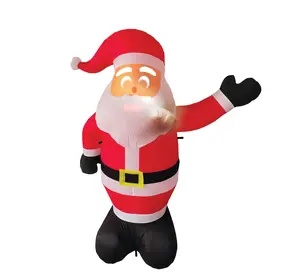 SanTek Claus 7' Inflatable Talking Santa Claus with Built in Projector & Speaker Plug'n Play for Outdoor Use Led Lantern Light Up