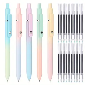 Gel Pen, Includes 5 Pcs 0.5mm/0.7mm Fine Point Tips & 20 Refills, Smooth Writing Ink Pens Ideal for Diary Notes School Office Use