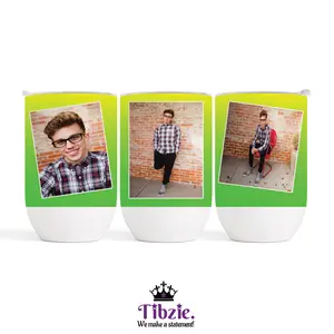 Tibzie Custom Photo 12 oz Tumbler – Stainless Steel, 2.9x5.1 in., Sliding Lid, Straw, Personalized Name in 12 Fonts, Custom Images, Compact Travel Cup for Gifts or Everyday Use (CUSTOM REQUEST)