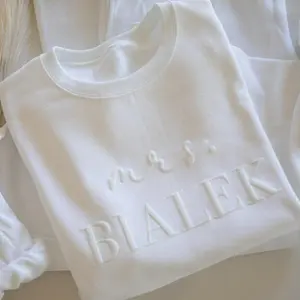 Custom EMBOSSED Engagement gift for future Mrs sweatshirt, Gift bride sweatshirt