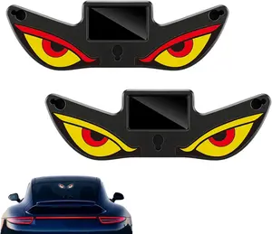 New The Solar Demon Eye LED Car Window Light, Wireless No Drill Solar and USB Powered Devil Eyes Warning Lights for Cars Windshield Rear Window, Waterproof Eyes Animated for Suvs Trucks Vans (A)