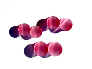 Pink Cat's Eye Glass Plugs Double Flare Pair 3mm-25mm (Half Sizes available!)