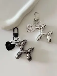 Trendy Cute Keychain, Heart-Shaped Balloon Dog Keychain, Paired With Engraved Love Brand Couple Keys And Bag Accessories, Bag Hanging Decorations, Heart-Shaped Hanging Decorations Gift Keychain, Keychain For Bags | Bag Pendant