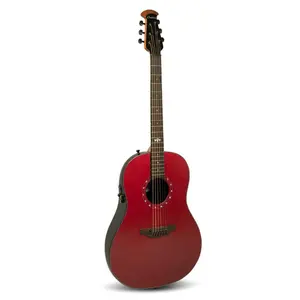 Ovation Ultra Mid Depth Acoustic-electric Guitar, Vampira Red (1516VRM-G)
