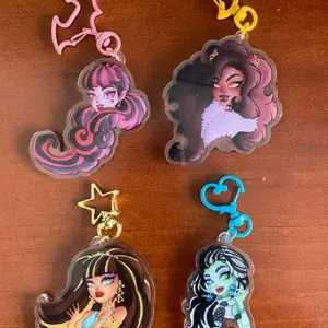 Monster High Draculaura, Clawdeen Wolf, Cleo Denile and Frankie Stein Keychain