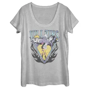 Women's Disney Villains Distressed Flames Logo