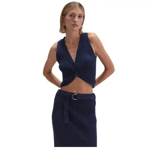 Navy Rib Knit Set