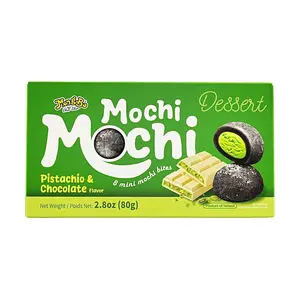 MONGBO Pistachio Chocolate Mochi 80g - Authentic Taiwanese Soft Chewy Snack