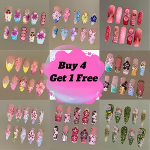 BUY 4 GET 1 FREE NailVesta Handcrafted 3D Press-On Nails | Reusable, Long-Lasting, Salon-Quality