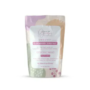 Simply Ginger Organic Elderberry Syrup Kit - 24 oz Dry Herb Formula - Certified Master Herbalist Approved - Easy DIY Home Syrup Making