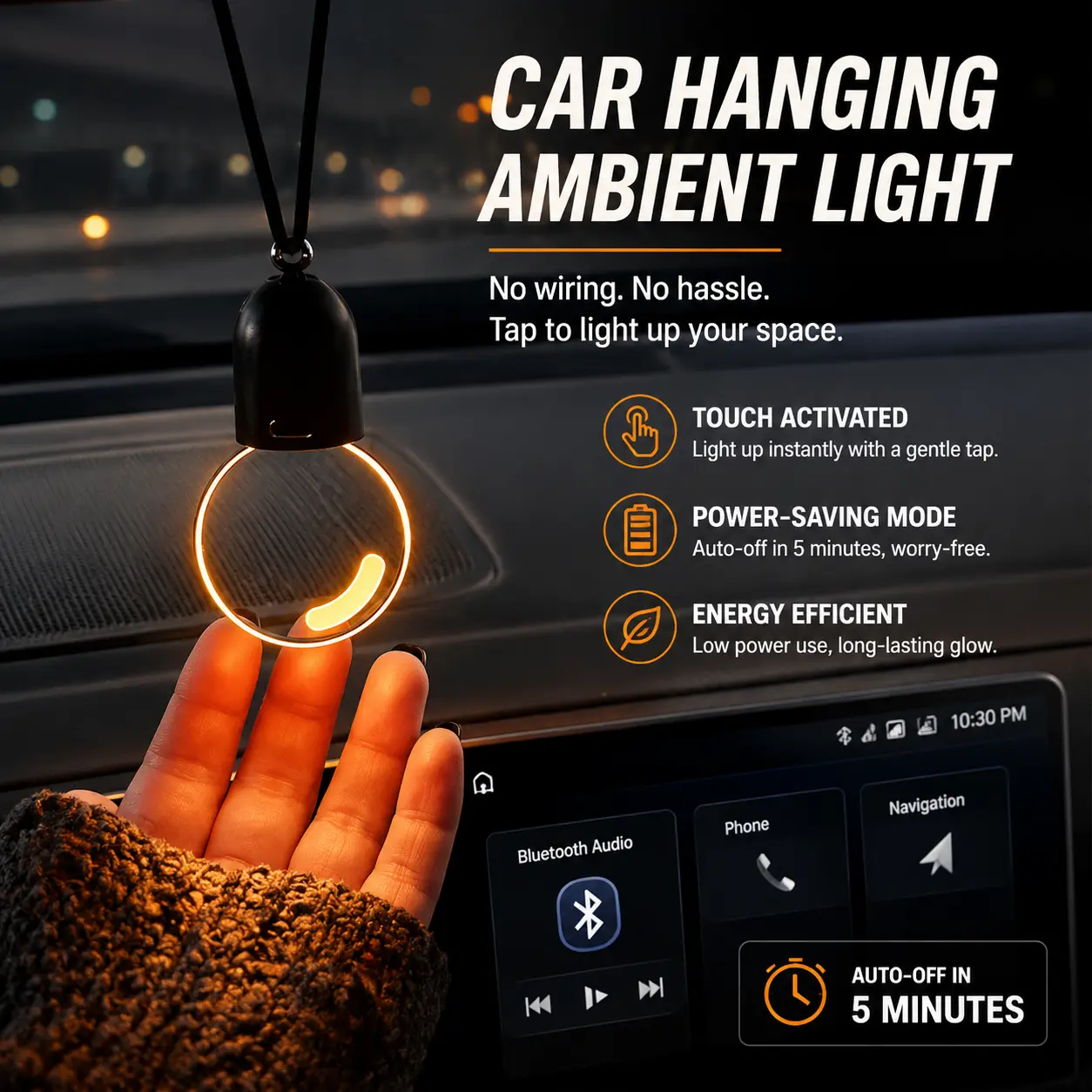 Acrylic Light Bulb Car Hanging Ornament, Universal Rearview Mirror Pendant with Auto On Off Light, Retro Car Interior Ambient Decoration, Cute Automotive Accessories, Creative Car Decor Gift