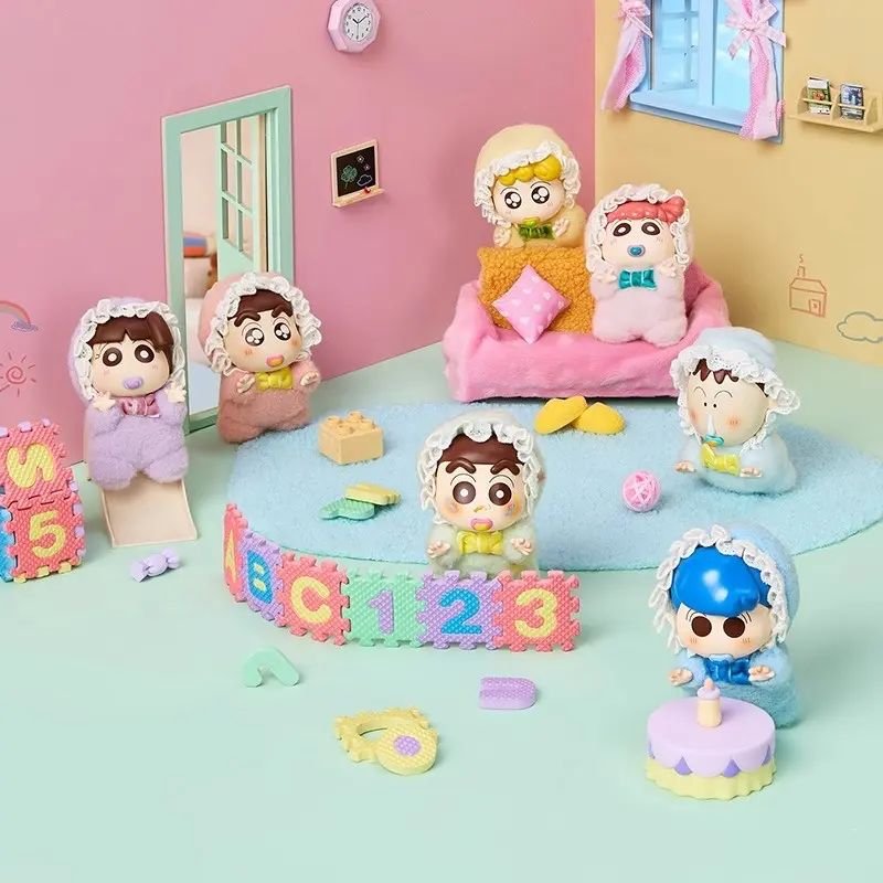 [New Arrival] MINISO Crayon Shin-chan Baby Series Plush Vinyl Blind Box - Adorable Cute Keychain Bag Charm for Women, Perfect Kawaii Accessory#Summervibes, Back To School