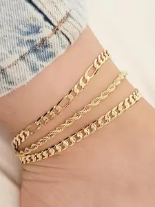 Fashion Simple Chain Adjustable Anklet, Boho Anklet, Casual Versatile Foot Jewellery for Women, Elegant All-match Layered Fashionable Jewelry Accessories for Daily Wear, Trendy Jewellery Accessories, Dainty Layered Anklet