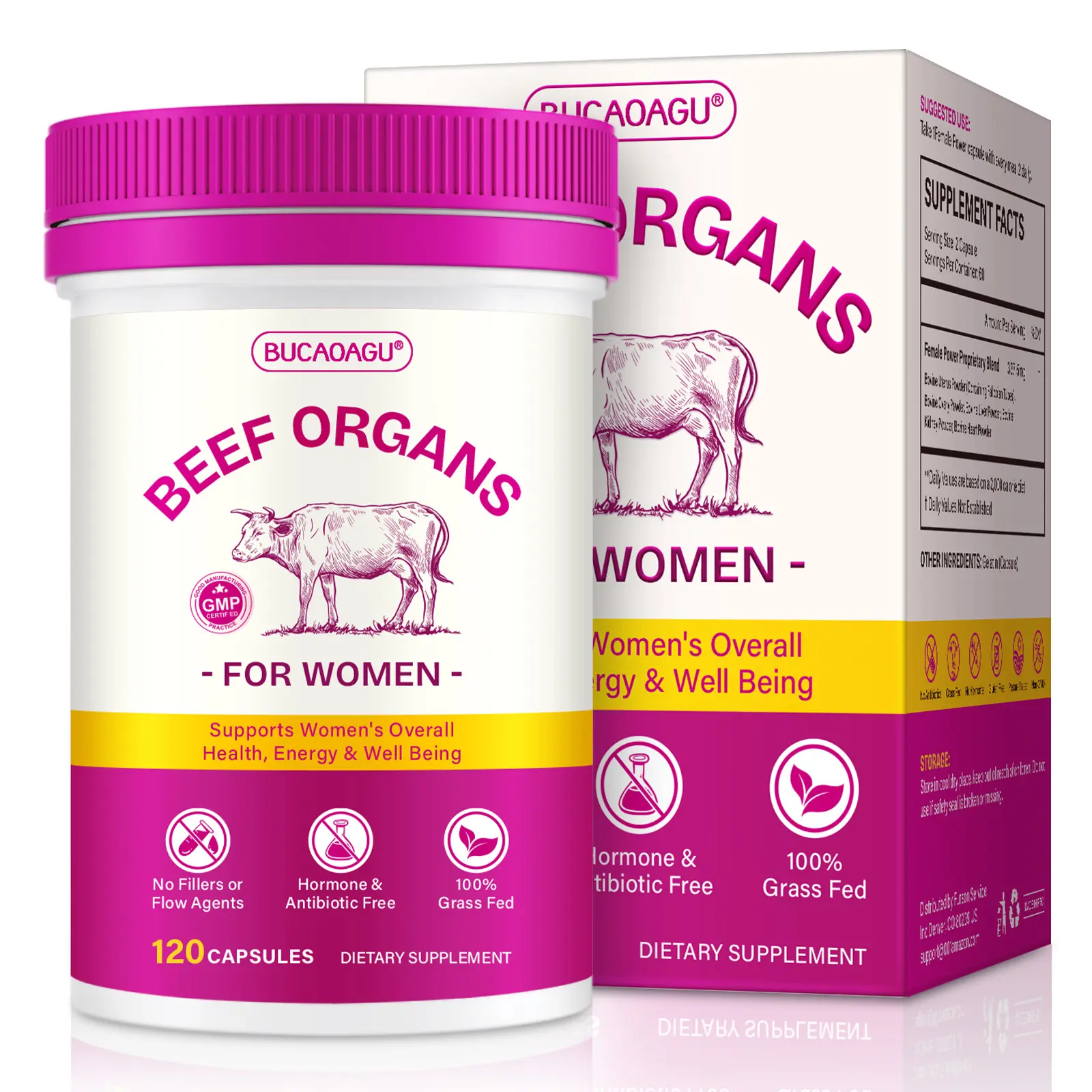 Women’s Grass-Fed Beef Organ Dietary Supplement Capsules – Beef Liver, Kidney & Heart, Supports Energy, Vitality, Health, Fitness, Vitamin Boost & Overall Wellness | 60-Day Supply Summervibes Edible