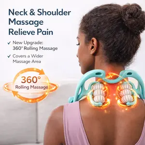 6-Wheel Manual Neck Massager Roller, Multifunctional Massage Tool for Neck and Shoulders