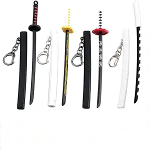 4ps Mini Toy Katana Keychain, Metal Model Sword with Pull Out Best Gift for Anime Lovers Samurai Sword Game Series